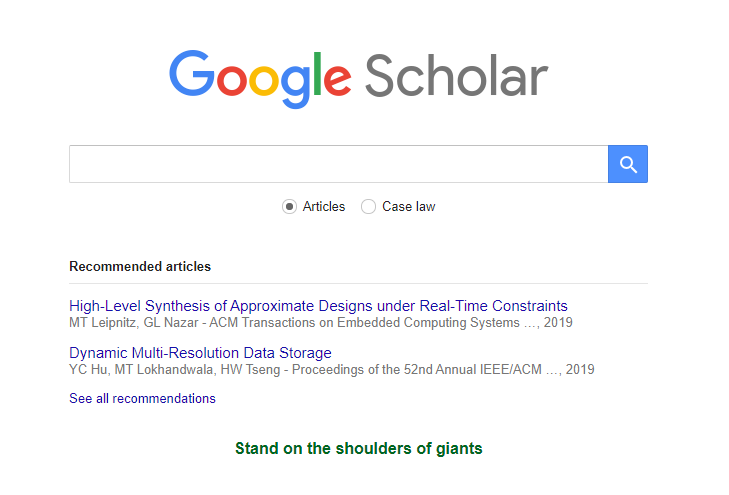 Google Scholar's Interface